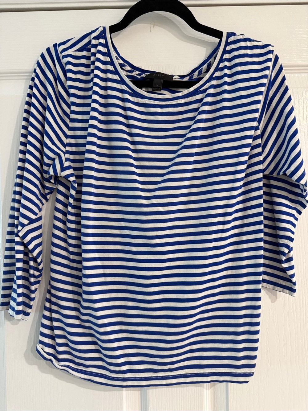 J. Crew Blue and White Striped Long Sleeve Tee